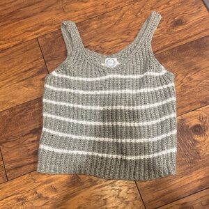 Blue Rain Gray and White Knit Tank